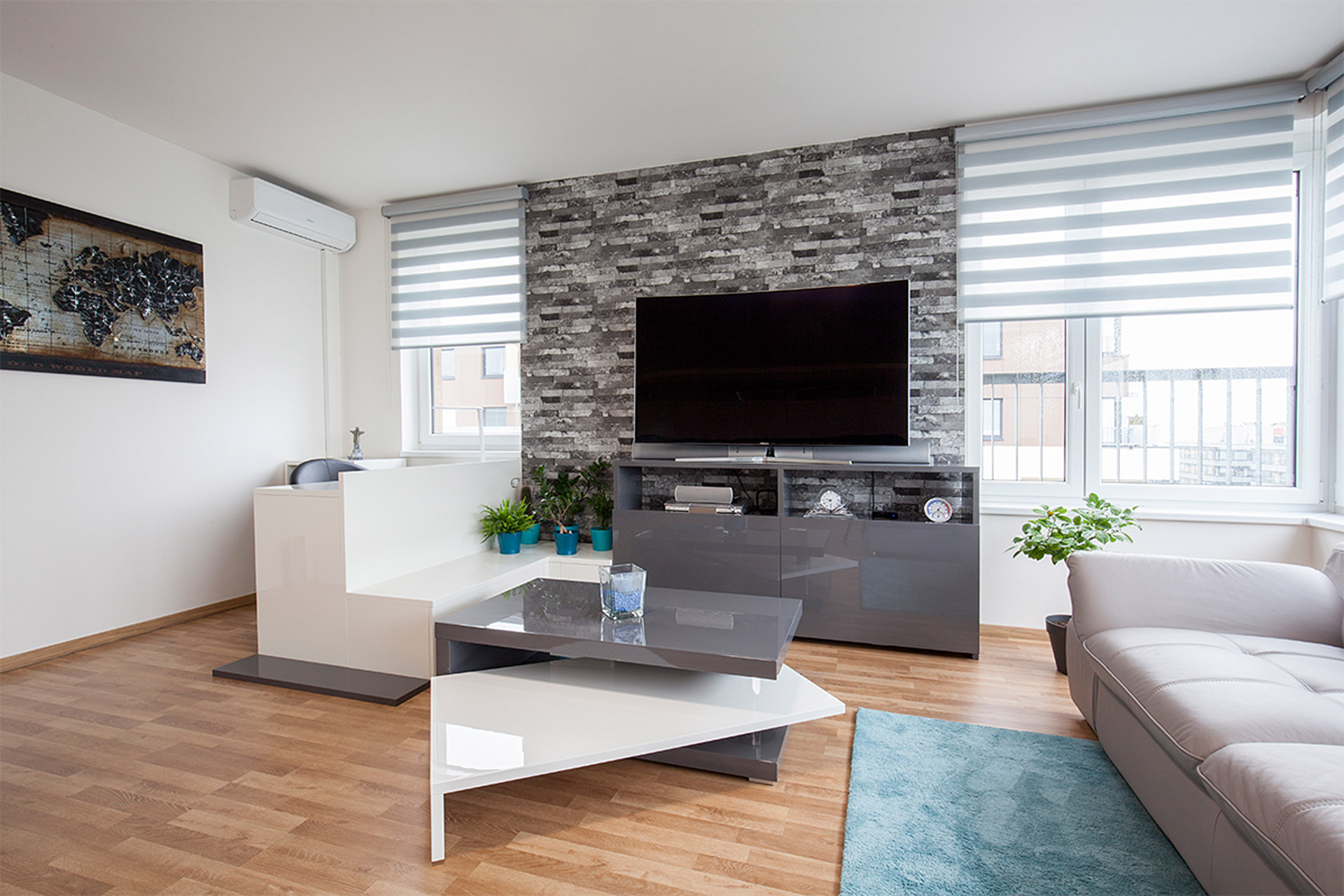 Ukázka realizace Interiéru Hanák nábytek Bílý lak Obývací místnost
