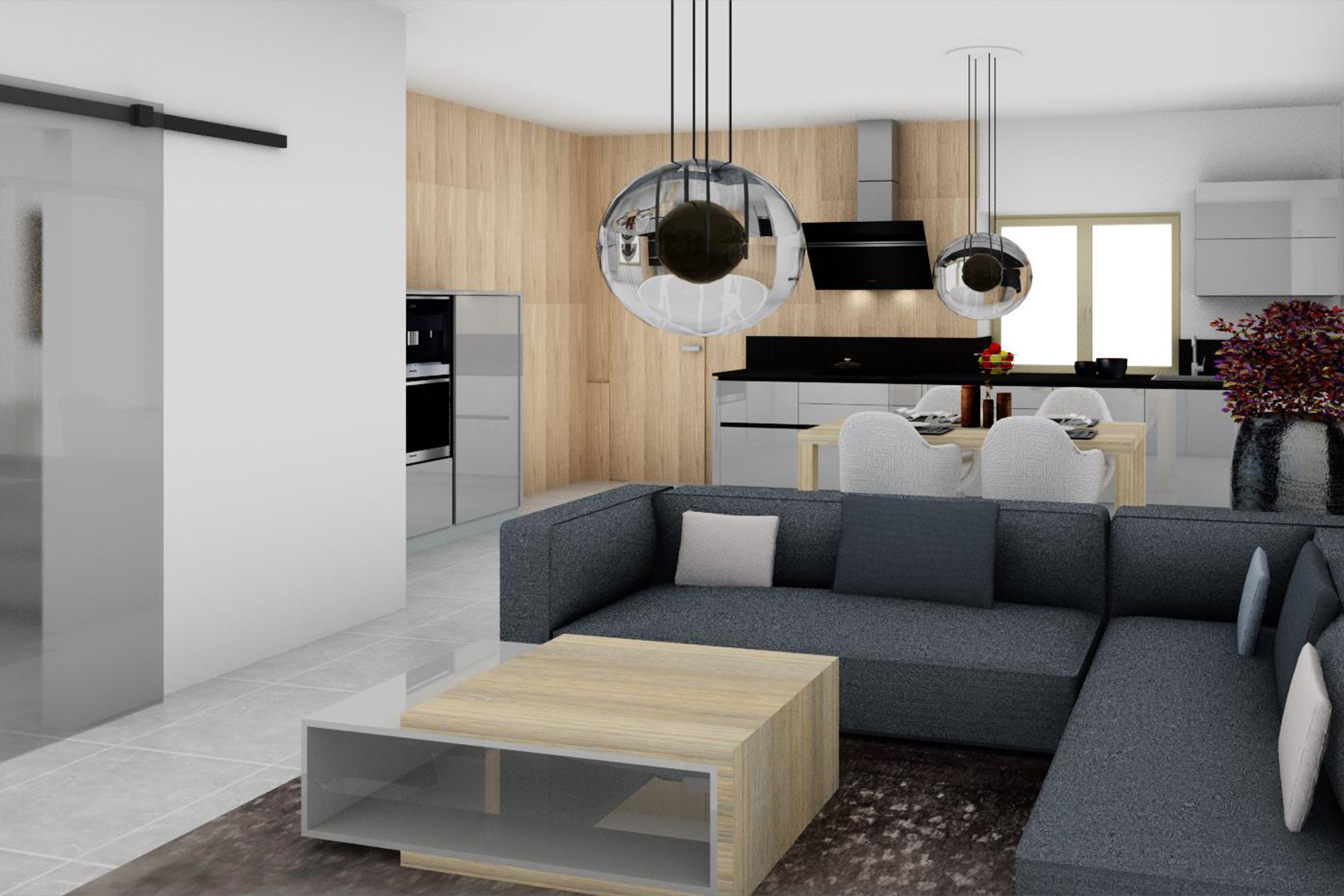 Návrh interiéru Hanák nábytek Kuchyně Obývací pokoj